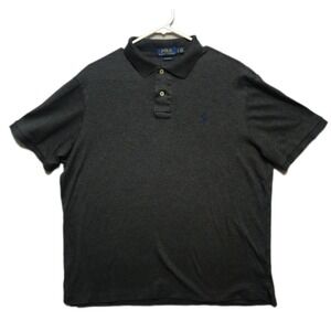 Polo Ralph Lauren Mens Large Classic Fit Polo Shirt Gray Heather Pony Logo‎ Pima